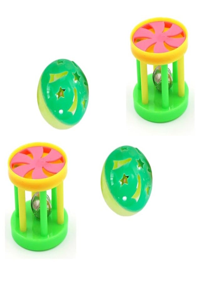 KittuPet لعبة قطط بلاستيكية من KittuPet مزودة بجرس، لعبة مضغ ولعب تفاعلية، كرة بلاستيكية، ألعاب تدريب للقطط، لعبة كرة خشخيشة للقطط، تتضمن العبوة 4 قطع - Image 1